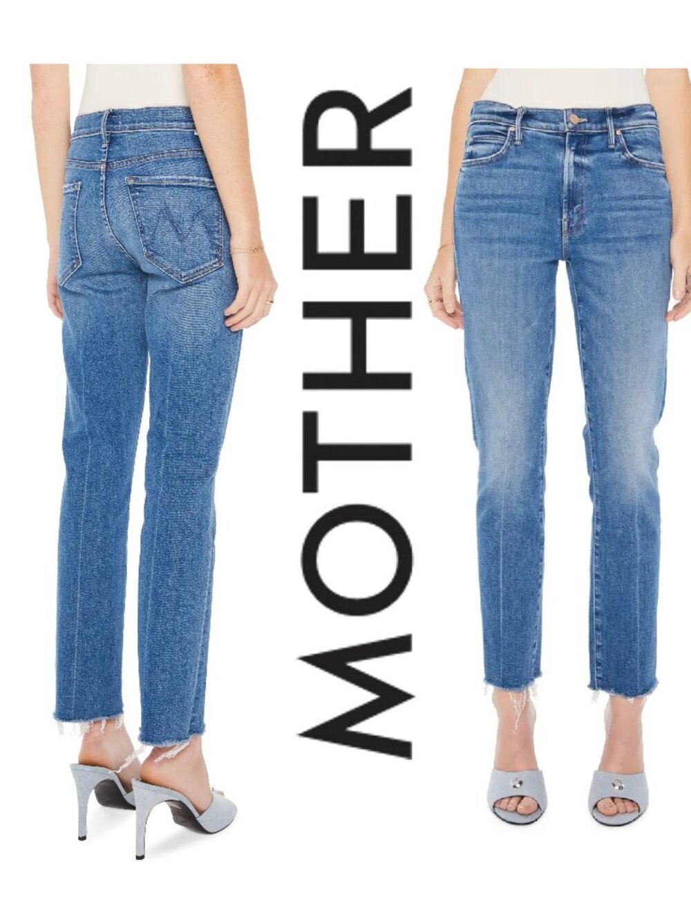MOTHER DENIM THE RASCAL ANKLE FRAY OPPOSITES ATTRACT sz 24